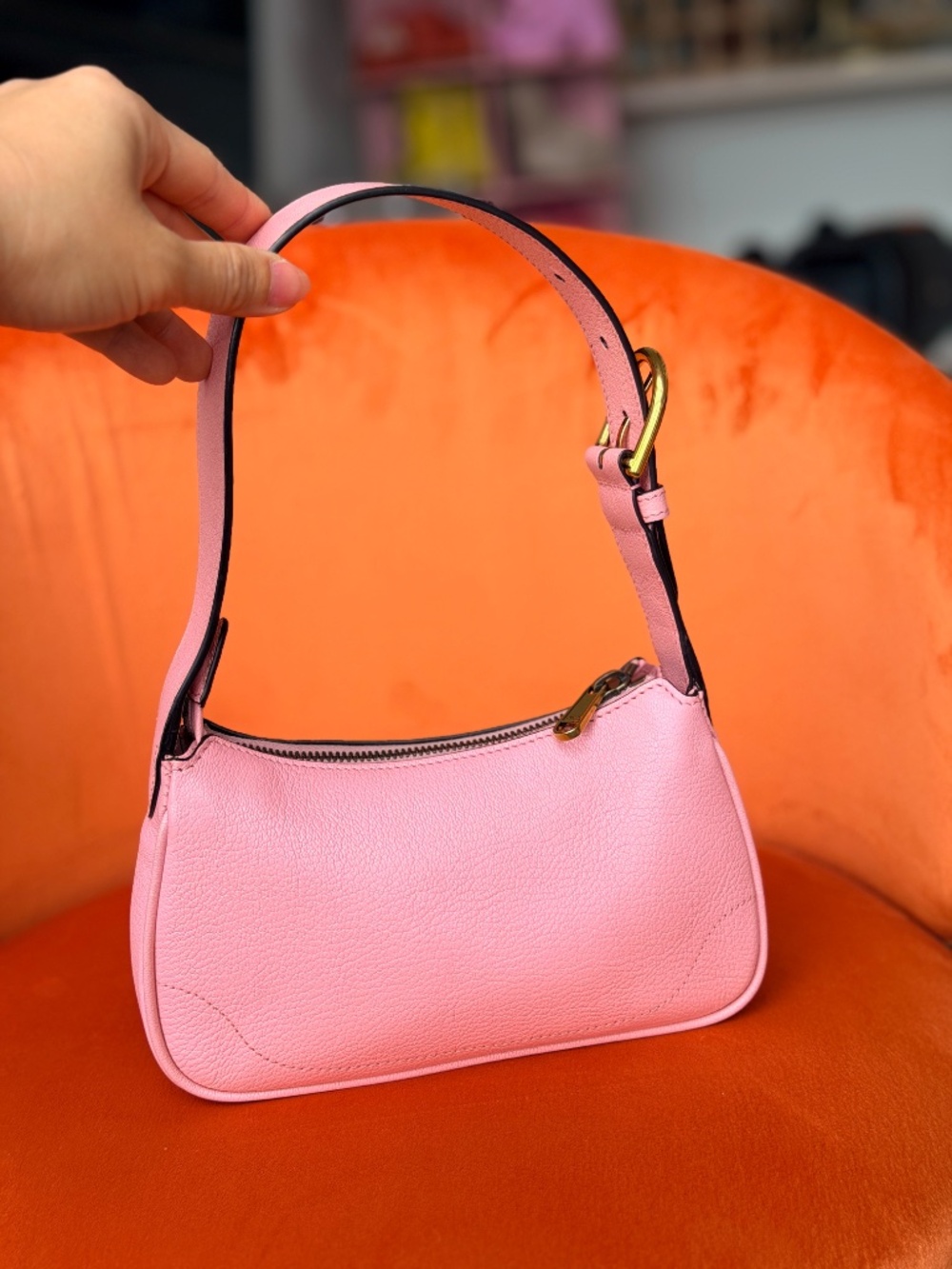 Gucci Mini Light Pink Goatskin Aphrodite Shoulder Bag - Picture 3 of 12